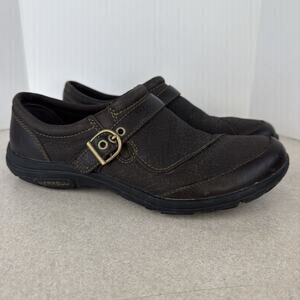 Women’s Merrell Dassie Buckle Mocs Brown Clog Loafers Shoes Size 8